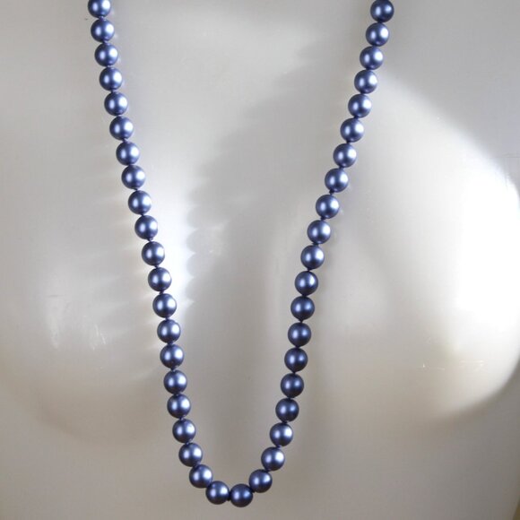 vintage Joan Rivers Czech Glass blue glass pearl beaded necklace classic … - Picture 1 of 6